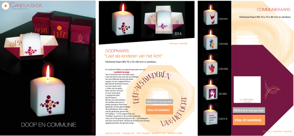 Doopkaars 70/70/80 CONFETTI - DOOS KALLIGRAFI