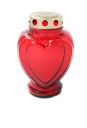 Graflicht glas rood HART 18cm